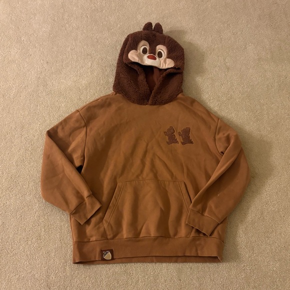 Disney‎ Chip N Dale Fuzzy Hoodie Sweater - Picture 1 of 5
